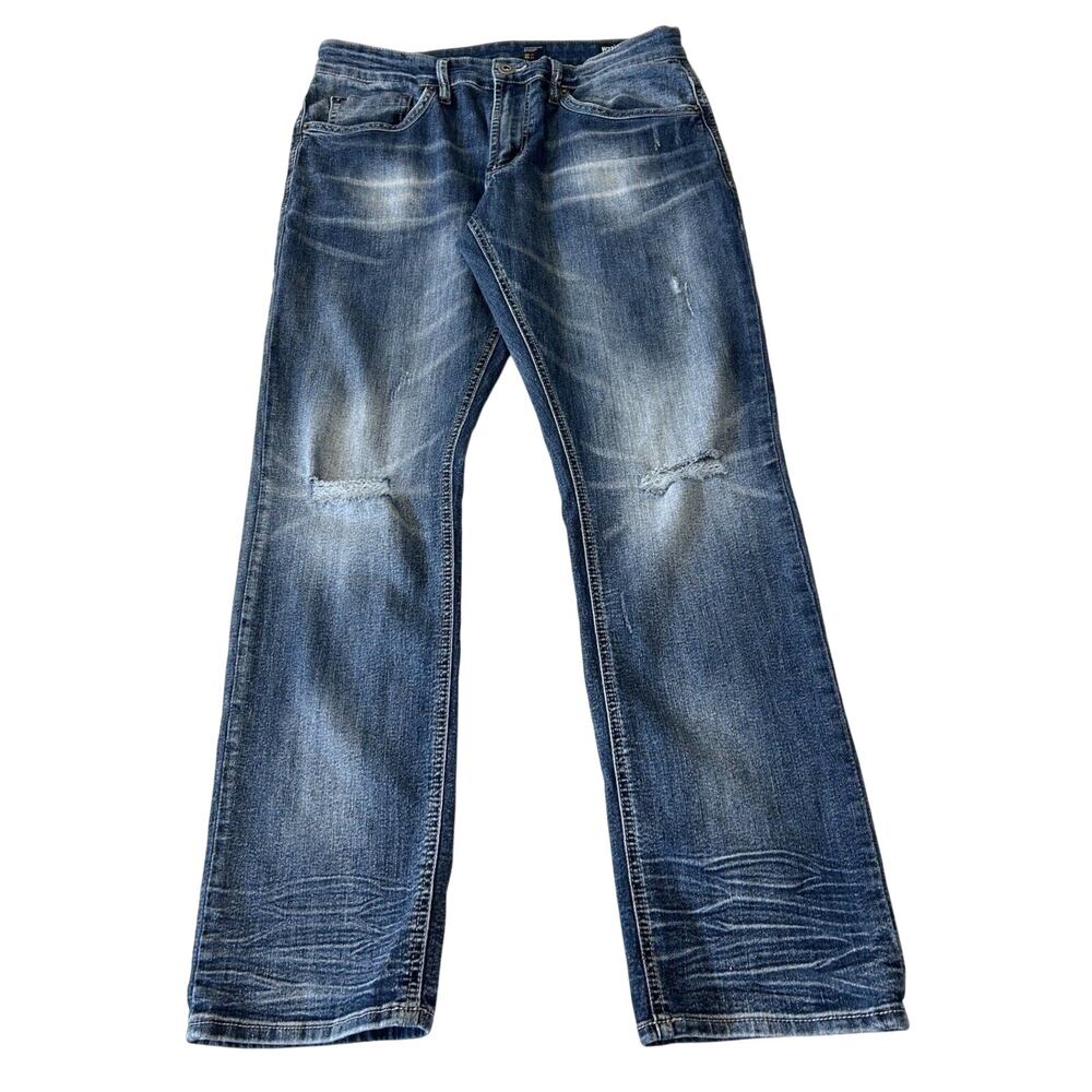 Buffalo David Bitton Men's Jeans 33x30 Ash-X Basic Skinny Stretch Distressed